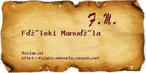Füleki Manuéla névjegykártya